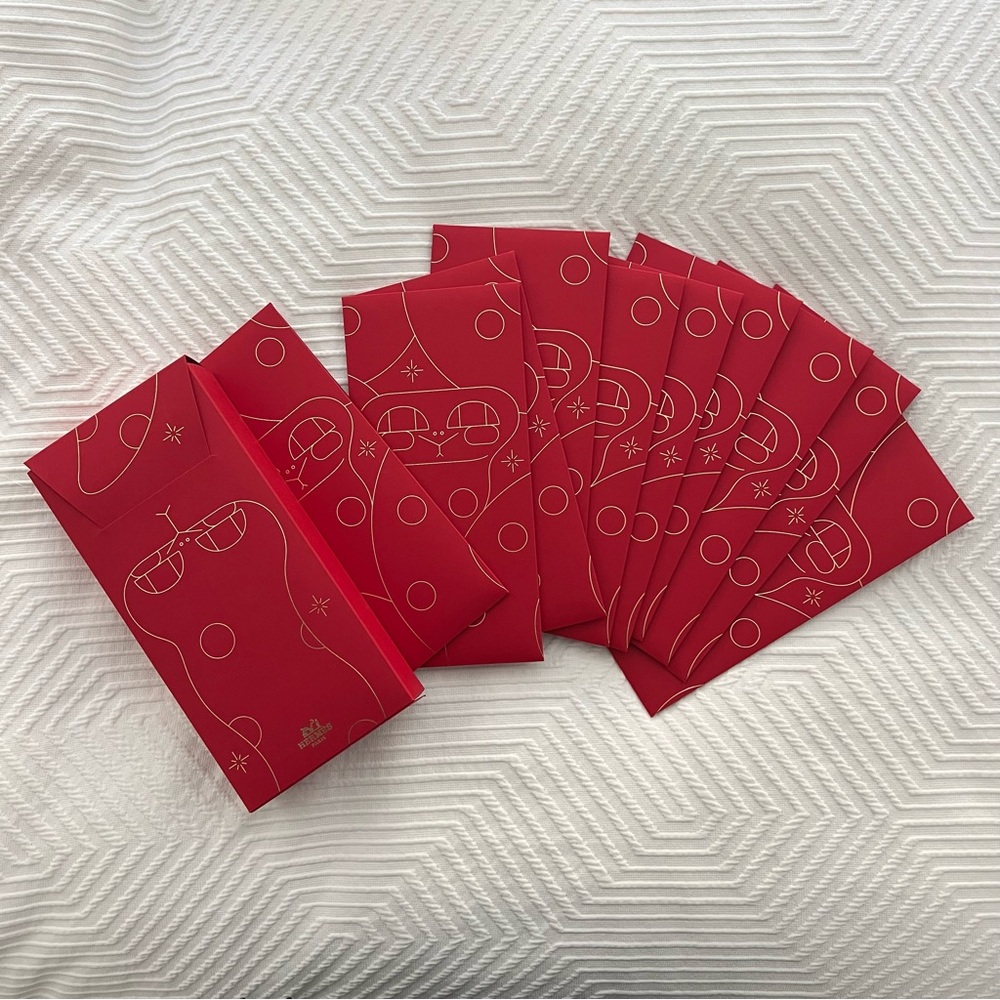 Hermes 2025 Year of the Snake Lunar New Year Red Envelopes (Box + Pack of 10)